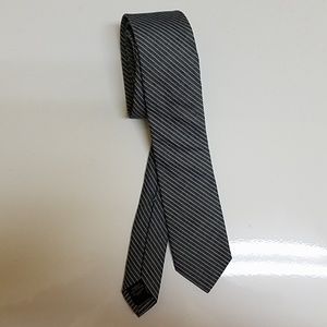 Express gray and white striped tie